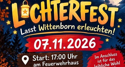 Einladung Lichterfest – Feuerwehr Wittenborn, Samstag, 7. November 2026, 17 Uhr